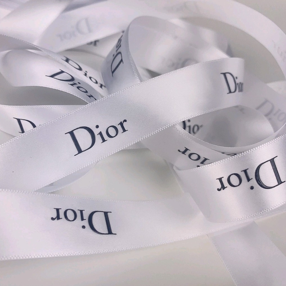 Authentic Christian Dior White Satin Ribbon 2cm • 6 Yard Continuous Cut